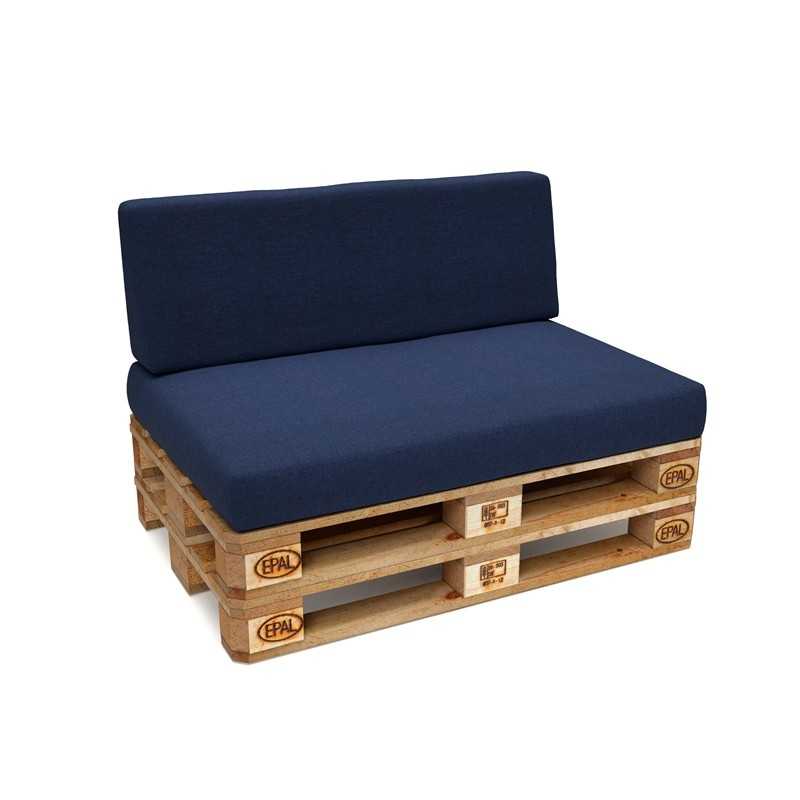 Set of 2 Garden Cushions 120x80 + 120x40 Dark Blue