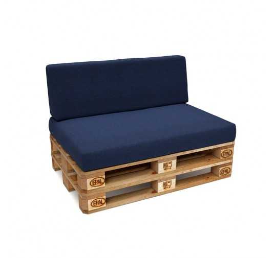 Set of 2 Garden Cushions 120x80 + 120x40 Dark Blue