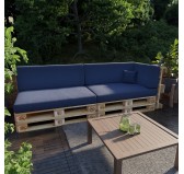 Set of 6 Garden Cushions 120x80 + 120x40 Dark Blue