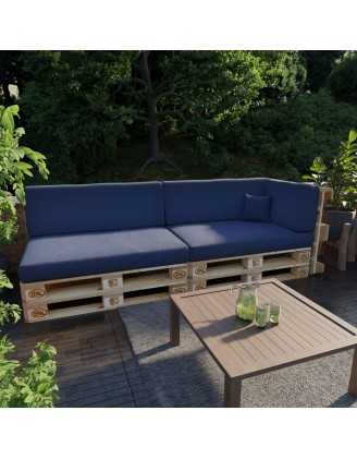 Set of 6 Garden Cushions 120x80 + 120x40 Dark Blue