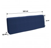Pallet Garden Backrest Cushion 120x40x20/10 Dark Blue