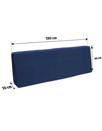 Pallet Garden Backrest Cushion 120x40x20/10 Dark Blue