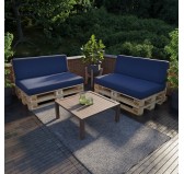 Pallet Garden Backrest Cushion 120x40x20/10 Dark Blue