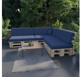 Pallet Garden Backrest Cushion 120x40x20/10 Dark Blue