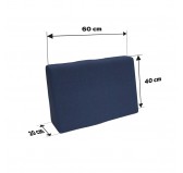 Pallet Garden Side Cushion 60x40x20/10 Dark Blue