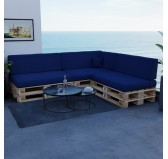 Pallet Garden Side Cushion 60x40x20/10 Dark Blue