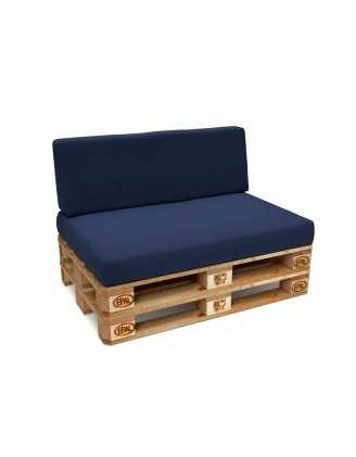Set of 2 Pallet Cushion Covers – 120x80 cm & 120x40 cm, Dark Blue