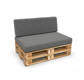 Set of 2 Pallet Cushion Covers – 120x80 cm & 120x40 cm, Grey