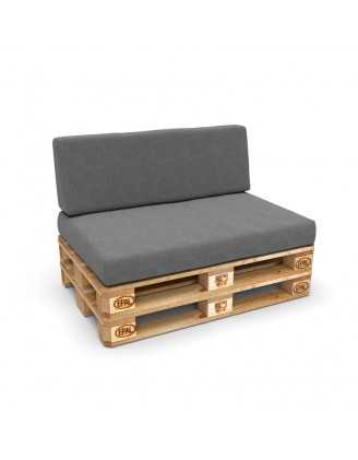 Set of 2 Pallet Cushion Covers – 120x80 cm & 120x40 cm, Grey