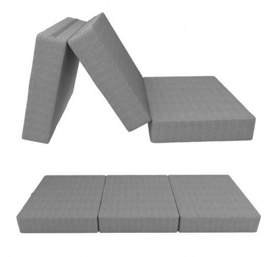 Foldable Mattress Guest Bed Camping Travel 80x195x15 Grey