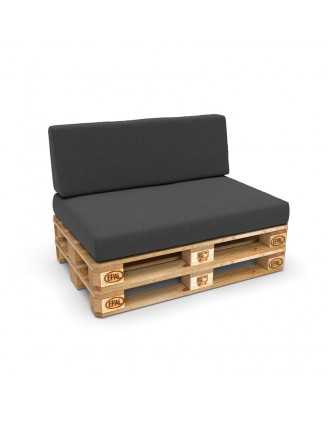 Set of 2 Pallet Cushion Covers – 120x80 cm & 120x40 cm, Anthracite