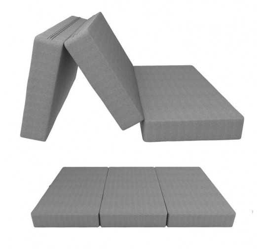 Foldable Mattress Guest Bed Camping Travel 120x195x15 Grey