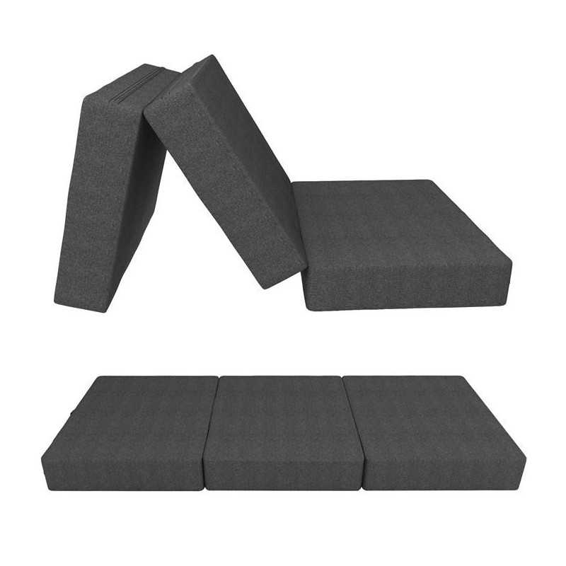 Foldable Mattress Guest Bed Camping Travel 80x195x15 Anthracite