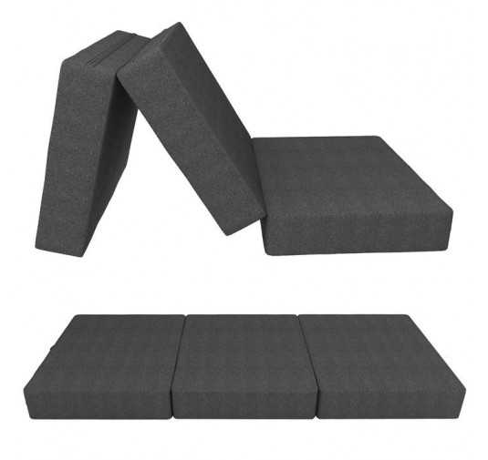 Foldable Mattress Guest Bed Camping Travel 80x195x15 Anthracite