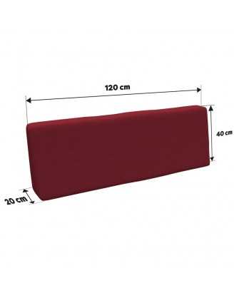 Set of 2 Pallet Cushion Covers – 120x80 cm & 120x40 cm, Burgundy