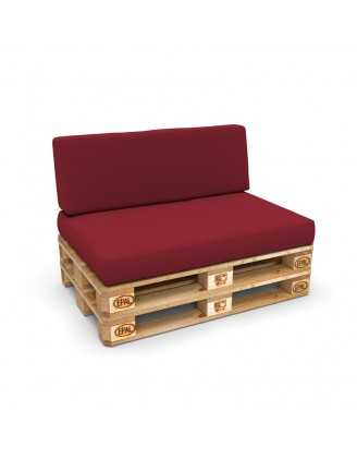 Set of 2 Pallet Cushion Covers – 120x80 cm & 120x40 cm, Burgundy