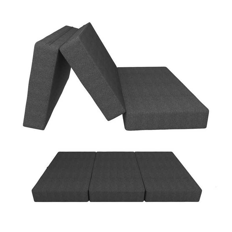 Foldable Mattress Guest Bed Camping Travel 120x195x15 Anthracite