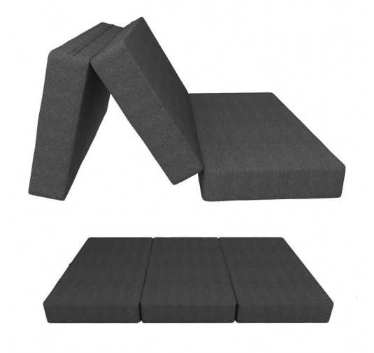 Foldable Mattress Guest Bed Camping Travel 120x195x15 Anthracite
