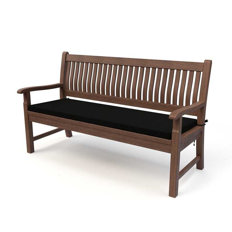 Garden Bench Cushion, Dining Bench Cushion, Seat Cushion for Bench, Bench Pad, Seat Pad, Chair Pad, 150x50x5cm, Black
