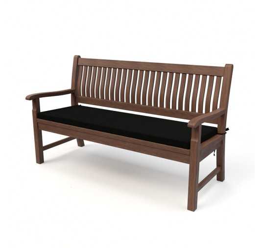 Garden Bench Cushion, Dining Bench Cushion, Seat Cushion for Bench, Bench Pad, Seat Pad, Chair Pad, 150x50x5cm, Black