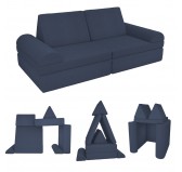 Modular kids sofa in soft corduroy, 6-piece set, colour Night Sky