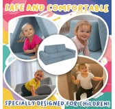 Modular kids sofa in soft corduroy, 6-piece set, colour Night Sky