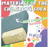 Modular kids sofa in soft corduroy, 6-piece set, colour Night Sky