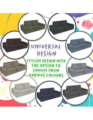 Foldable mattress 160×80×15 cm for modular kids sofa in soft corduroy, colour Vanilla Cloud