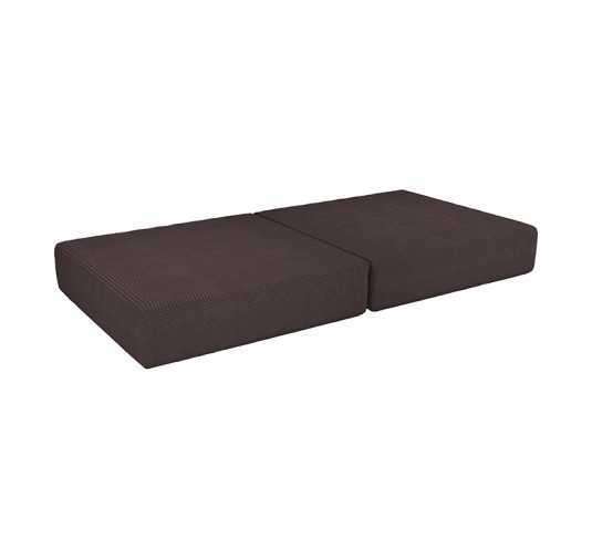 Foldable mattress 160×80×15 cm for modular kids sofa in soft corduroy, colour Chocolate Brown