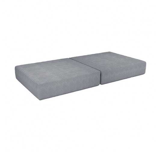 Foldable mattress 160×80×15 cm for modular kids sofa in soft corduroy, colour Bunny Grey