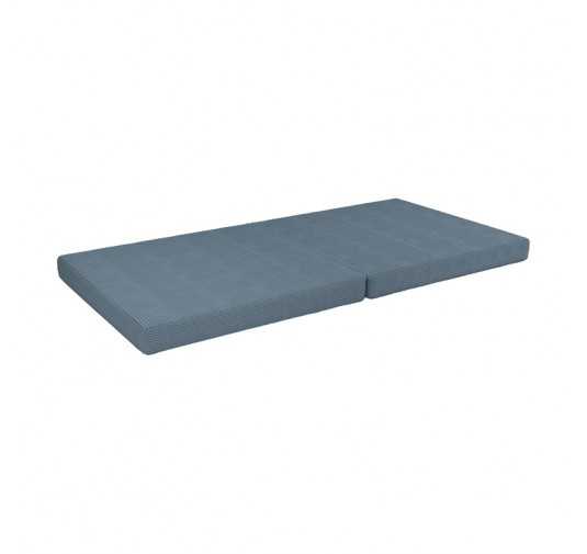 Foldable mattress 160×80×8 cm for modular kids sofa in soft corduroy, colour Blue Lagoon