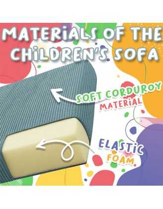 Triangular cushion 55×35×35 cm for modular kids sofa in soft corduroy, colour Bunny Grey