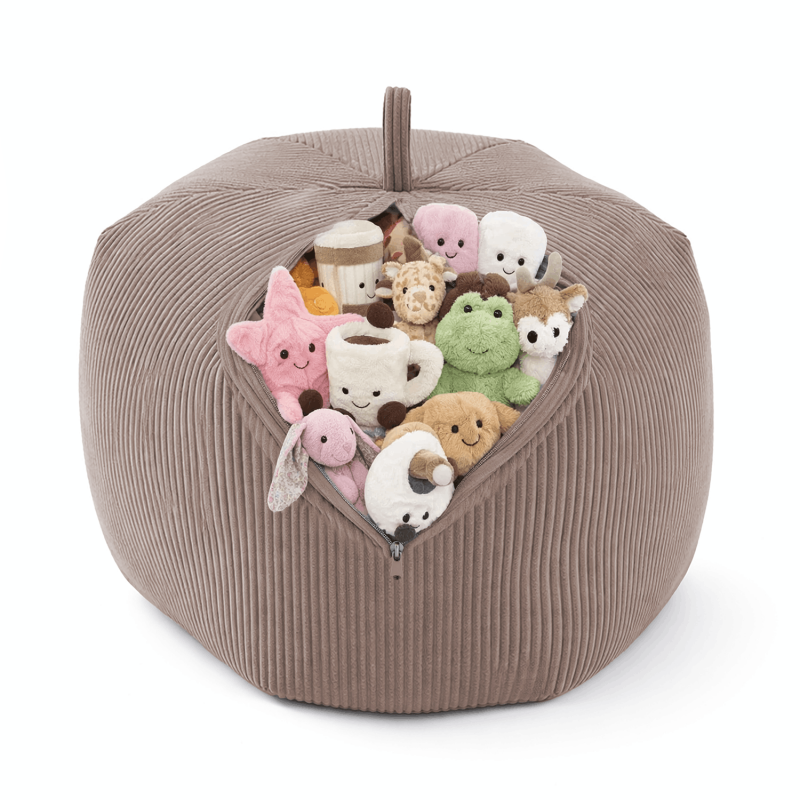 Toy storage bag and bean bag seat | Corduroy fabric | 85x85x50 cm | Warm Caramel