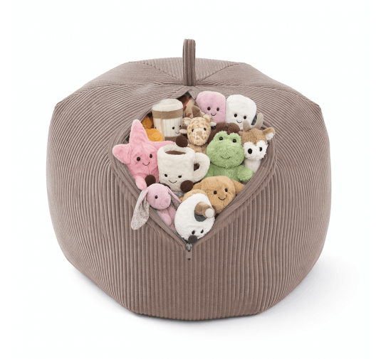 Toy storage bag and bean bag seat | Corduroy fabric | 85x85x50 cm | Warm Caramel