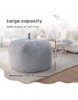 Toy storage bag and bean bag seat | Corduroy fabric | 85x85x50 cm | Warm Caramel