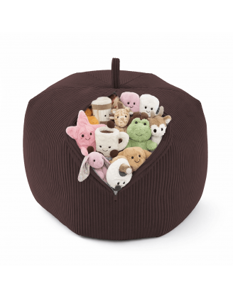 Toy storage bag and bean bag seat | Corduroy fabric | 85x85x50 cm | Chocolate Brown