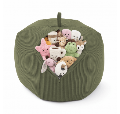 Toy storage bag and bean bag seat | Corduroy fabric | 85x85x50 cm | Spring Pea