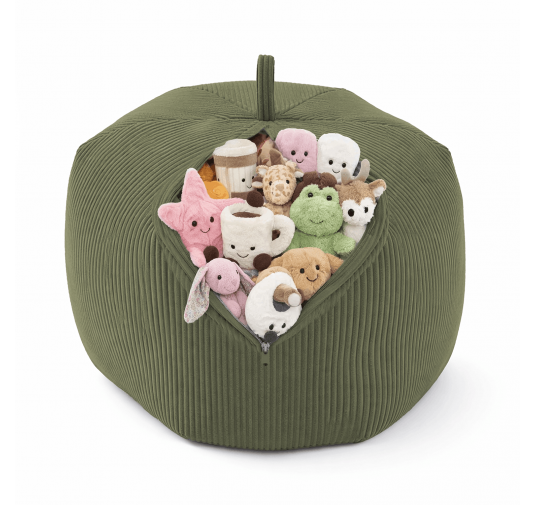 Toy storage bag and bean bag seat | Corduroy fabric | 85x85x50 cm | Spring Pea