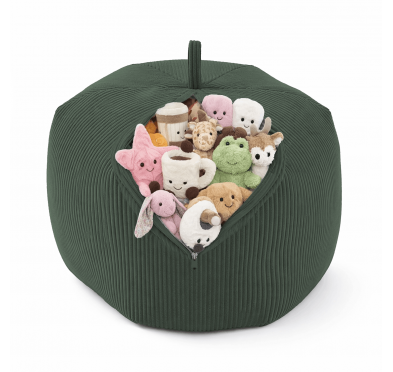 Toy storage bag and bean bag seat | Corduroy fabric | 85x85x50 cm | Forest Green