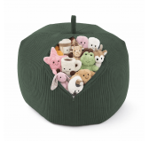 Toy storage bag and bean bag seat | Corduroy fabric | 85x85x50 cm | Forest Green