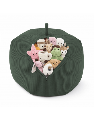 Toy storage bag and bean bag seat | Corduroy fabric | 85x85x50 cm | Forest Green