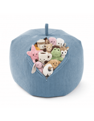Toy storage bag and bean bag seat | Corduroy fabric | 85x85x50 cm | Blue Lagoon