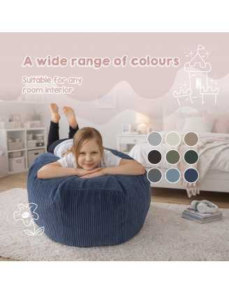 Toy storage bag and bean bag seat | Corduroy fabric | 85x85x50 cm | Blue Lagoon