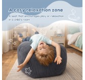 Toy storage bag and bean bag seat | Corduroy fabric | 85x85x50 cm | Blue Lagoon