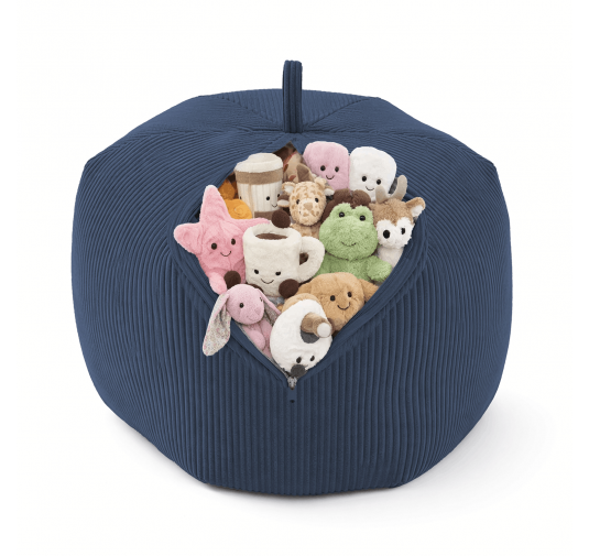 Toy storage bag and bean bag seat | Corduroy fabric | 85x85x50 cm | Night Sky