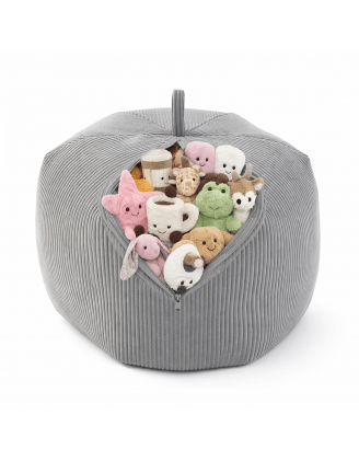 Toy storage bag and bean bag seat | Corduroy fabric | 85x85x50 cm | Rabbit Grey