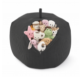 Toy storage bag and bean bag seat | Corduroy fabric | 85x85x50 cm | Midnight Pebble