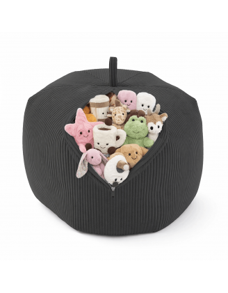 Toy storage bag and bean bag seat | Corduroy fabric | 85x85x50 cm | Midnight Pebble