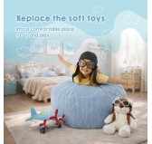 Toy storage bag and bean bag seat | Corduroy fabric | 85x85x50 cm | Midnight Pebble