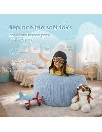 Toy storage bag and bean bag seat | Corduroy fabric | 85x85x50 cm | Midnight Pebble